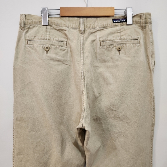 Patagonia Pants Mens 34x31 Beige Canvas Heavy Outdoor Hiking Twill Chino Khakis - Picture 4 of 11
